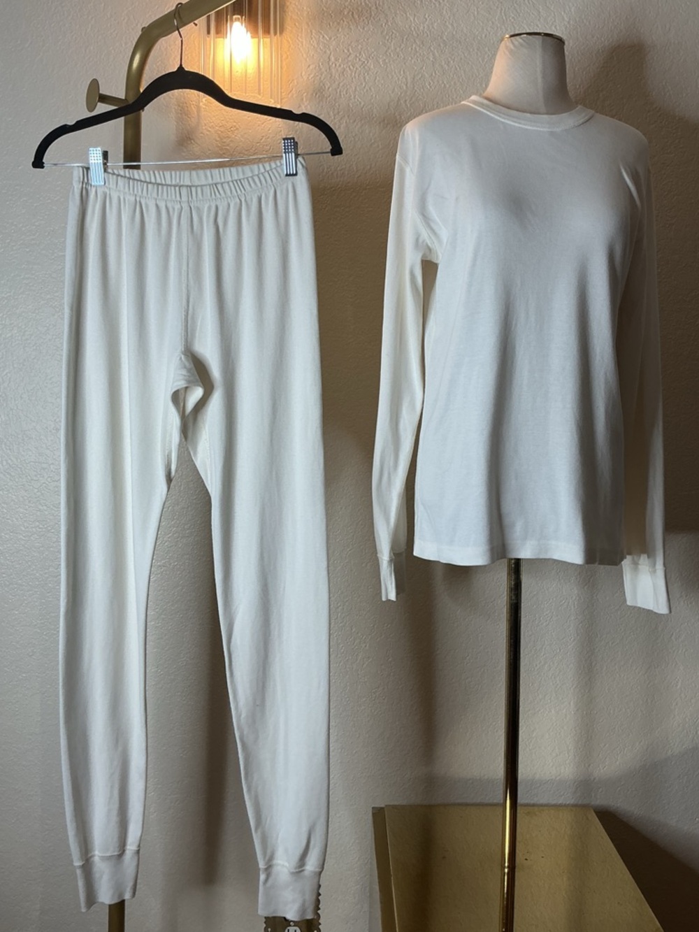 Hanna Andersson Cream Ribbed Tee — and pant set. Organic Cotton